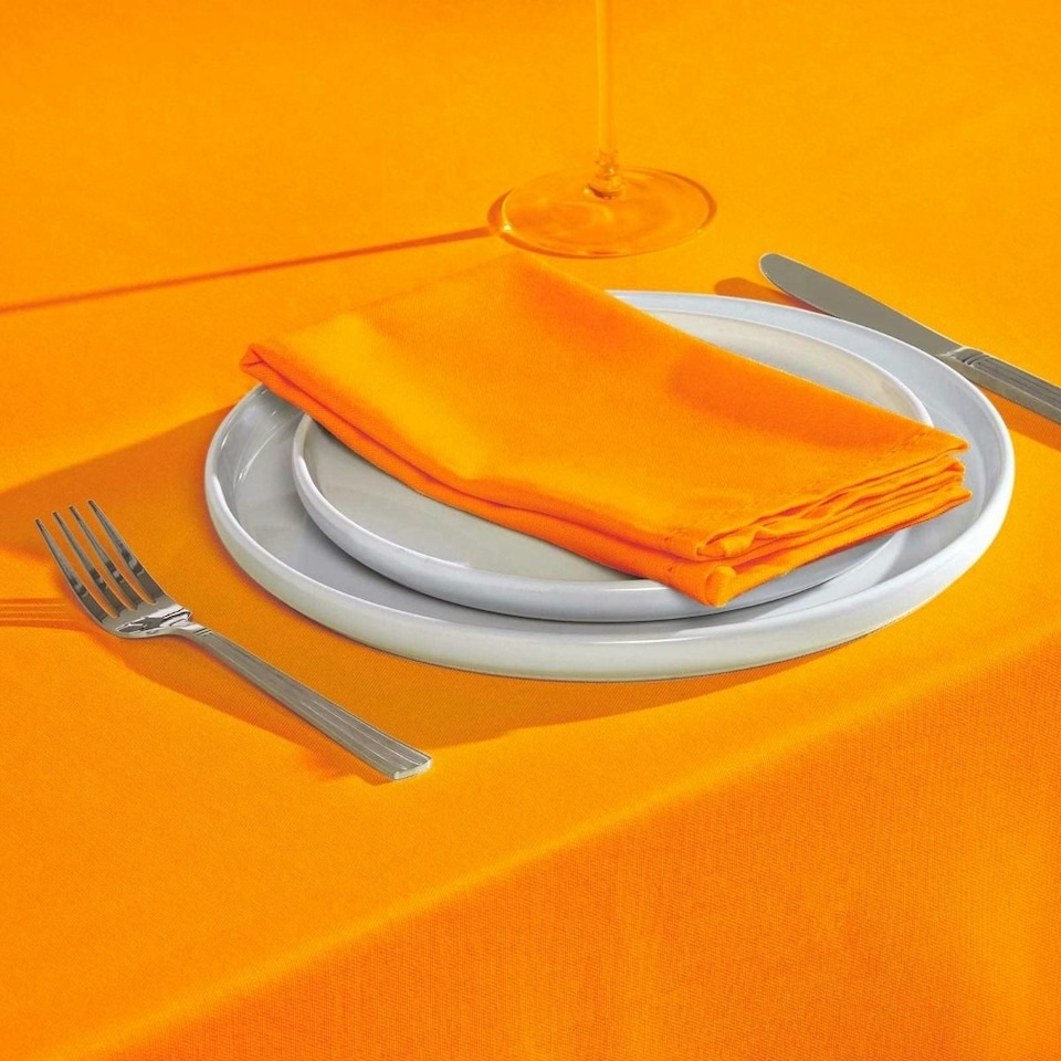 image 1 of Homescapes Orange Cotton Fabric 4 Napkins Set