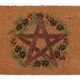 image 3 of Something Different Winter Solstice Pentagram Door Mat - Brown/Green/Red - One Size