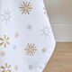 image 4 of Homescapes Gold Snowflake Christmas Tablecloth - 137 x 137 cm | White | 137cm x 137cm (54" x 54")