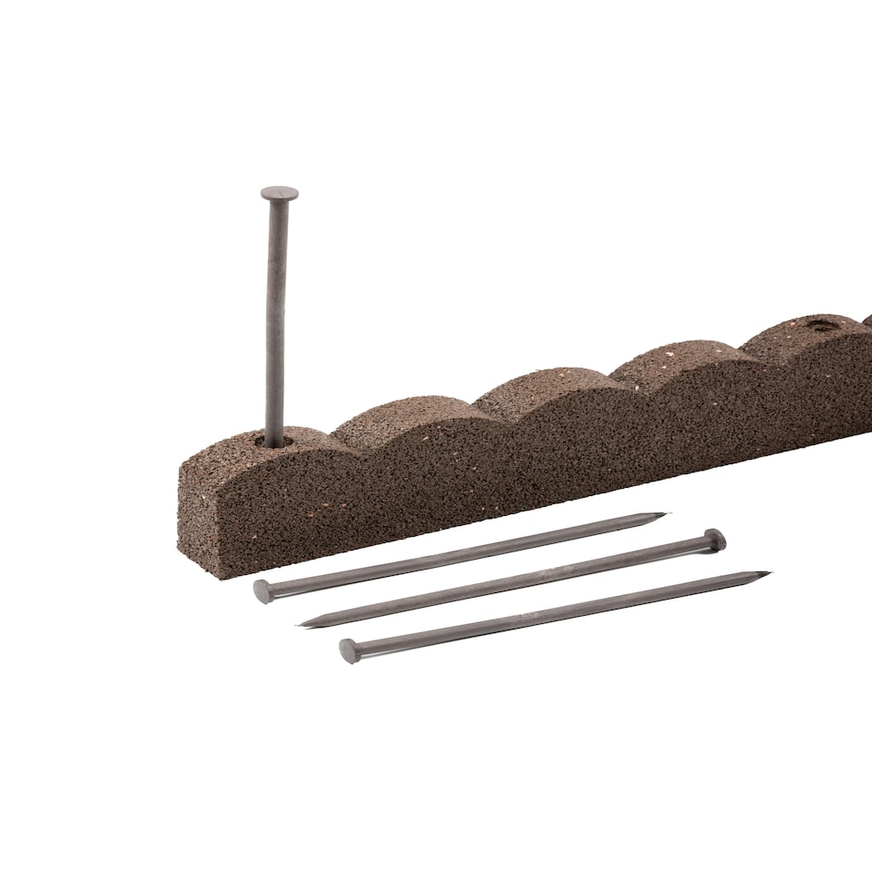 image 1 of Recycled Rubber Scallop Garden Edging Border - Eco Friendly - Brown