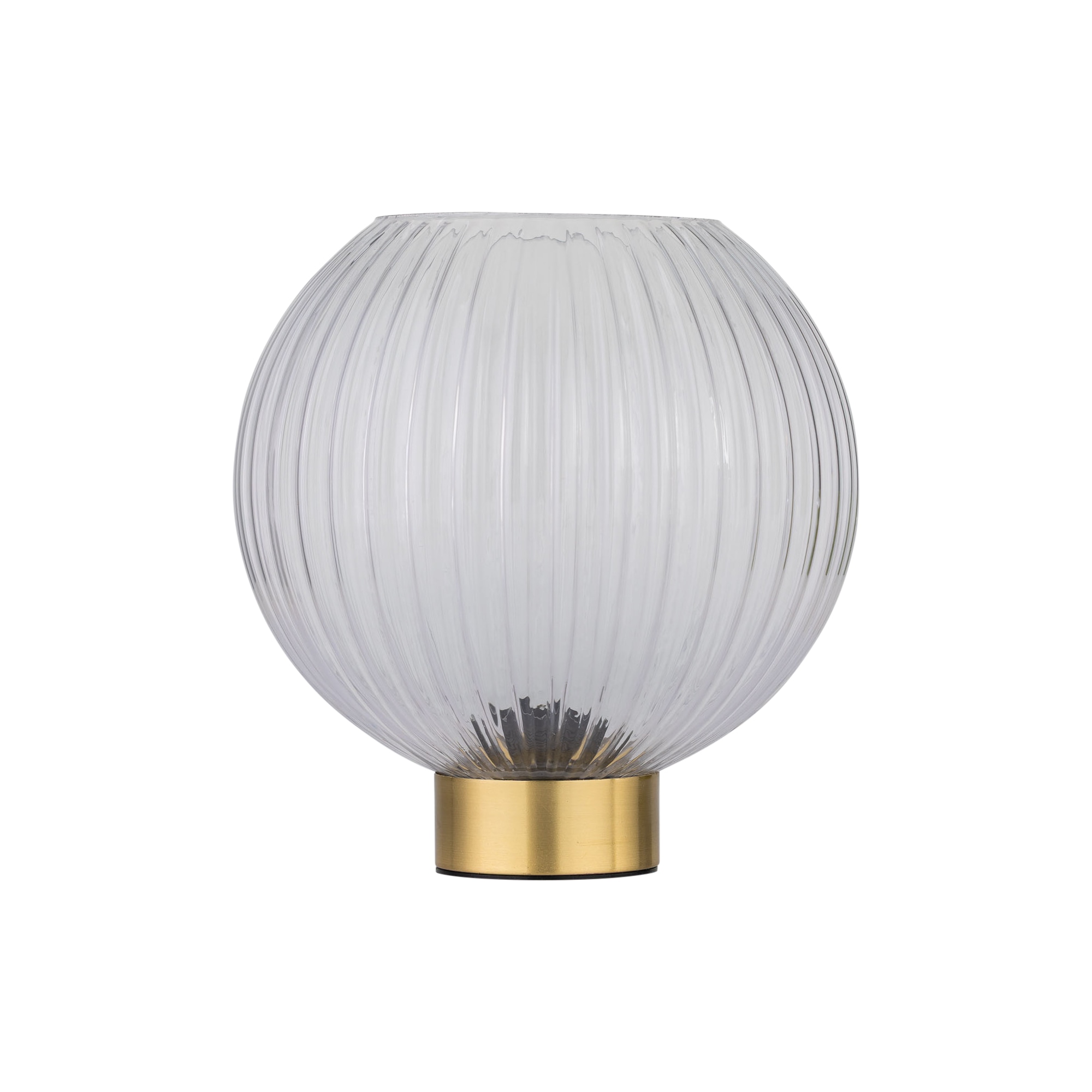First Choice Lighting Betchley - Battery Operated Satin Brass Lamp with Clear Glass in Gold