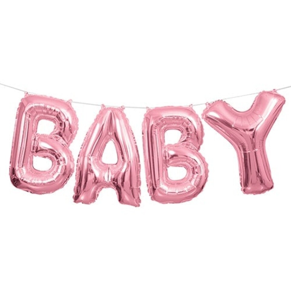 Pink Baby Air Fill Foil Balloon Kit 35cm