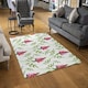 image 2 of Pink & Green Leaves (Rug) Green | Medium: 80x150cm