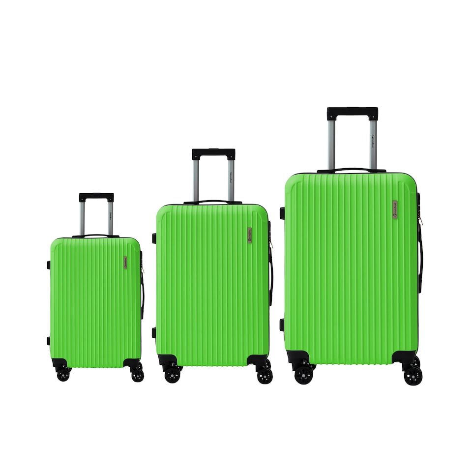 image 1 of Groundlevel Cosmic Hard Sheel 3 Piece Luggage Set 4 Wheel Spinners Travel Suitcases | Green | Green