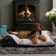 image 2 of Crushed Velvet Cushion Dog Bed - Bunty Bellagio Silver | L