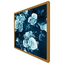 Winter blue roses (Picture Frame) Brown | Oak | M