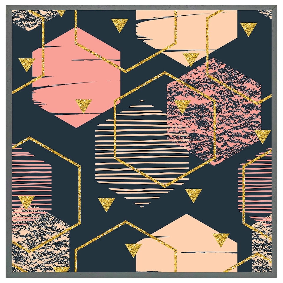 image 1 of Hexagons (Picutre Frame) Grey | L