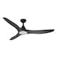 image 1 of Eglo Portsea Matte Black Modern 3 Blade Plastic LED Ceiling Fan With Light Black