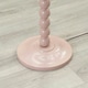image 2 of ValueLights Bobbles Rose Pink Bobbin Floor Lamp with Blue Trim Scallop Shade