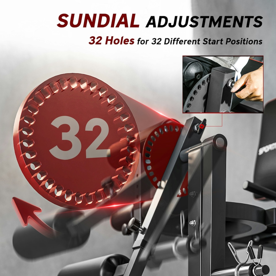 image 1 of SPORTNOW Adjustable Calf Raise Machine for Leg Extension and Curl Machine