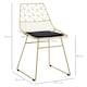 image 7 of HOMCOM Dining Chairs Set of 2, Metal Wire Kitchen Chairs with Back, Gold Tone