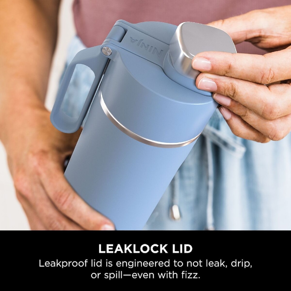 image 1 of Ninja Thirsti 700ml Travel Bottle  with BubbleLock technology Denim Blue DW2401EUUKBL