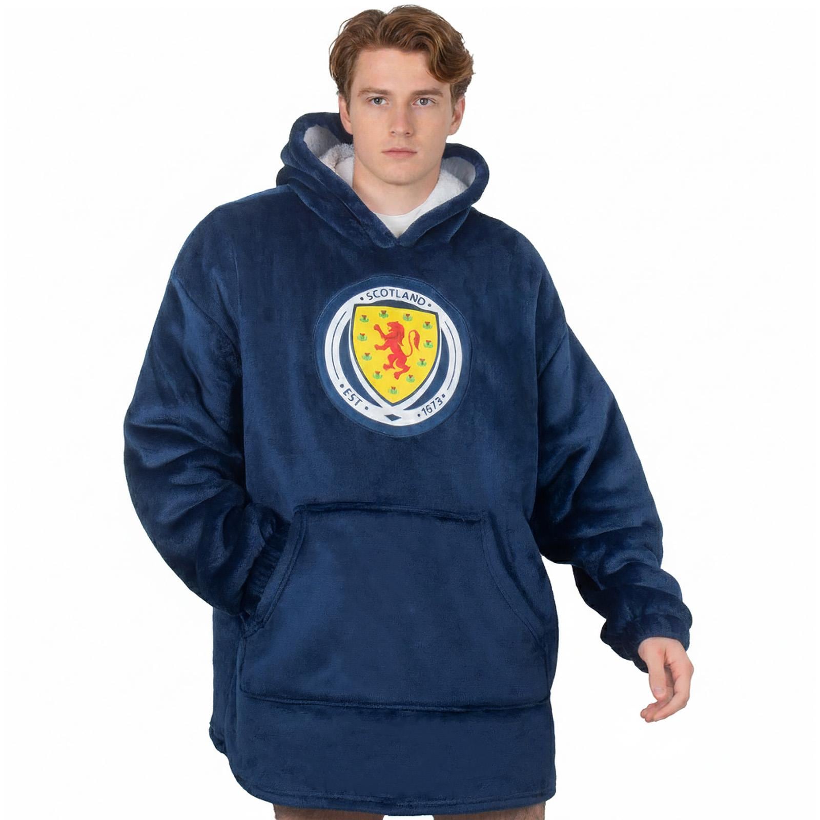 Scottish FA Unisex Adult Crest Oversized Blanket Hoodie | Blue