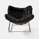 image 3 of OHS Ribbed Faux Fur Rocking Chair Upholstered Metal Frame Cushioned