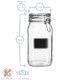 image 3 of Bormioli Rocco Lavagna Glass Storage Jar with Label - 1.5 Litre