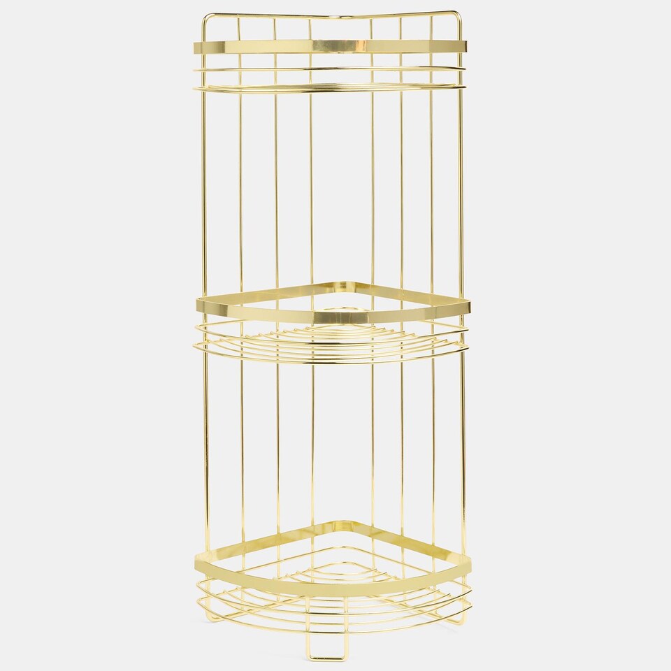 image 1 of OHS 3 Tier Shower Caddy Freestanding Bathroom Corner Shelf Organiser