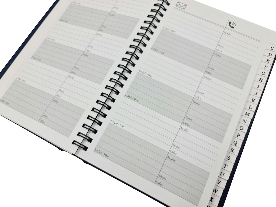 image 1 of A5 Blue Spiral Bound Address Book