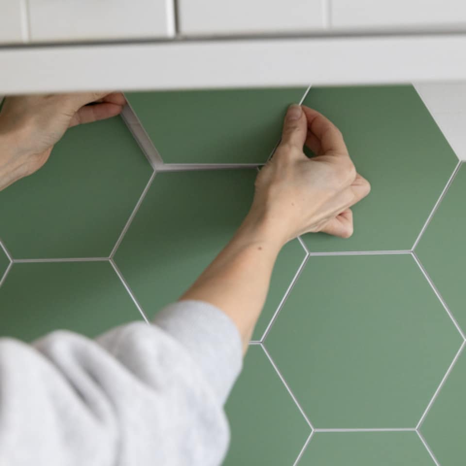 Wallpops Hexagon Green 14.98 x 17.19cm Premium Self Adhesive Vinyl
