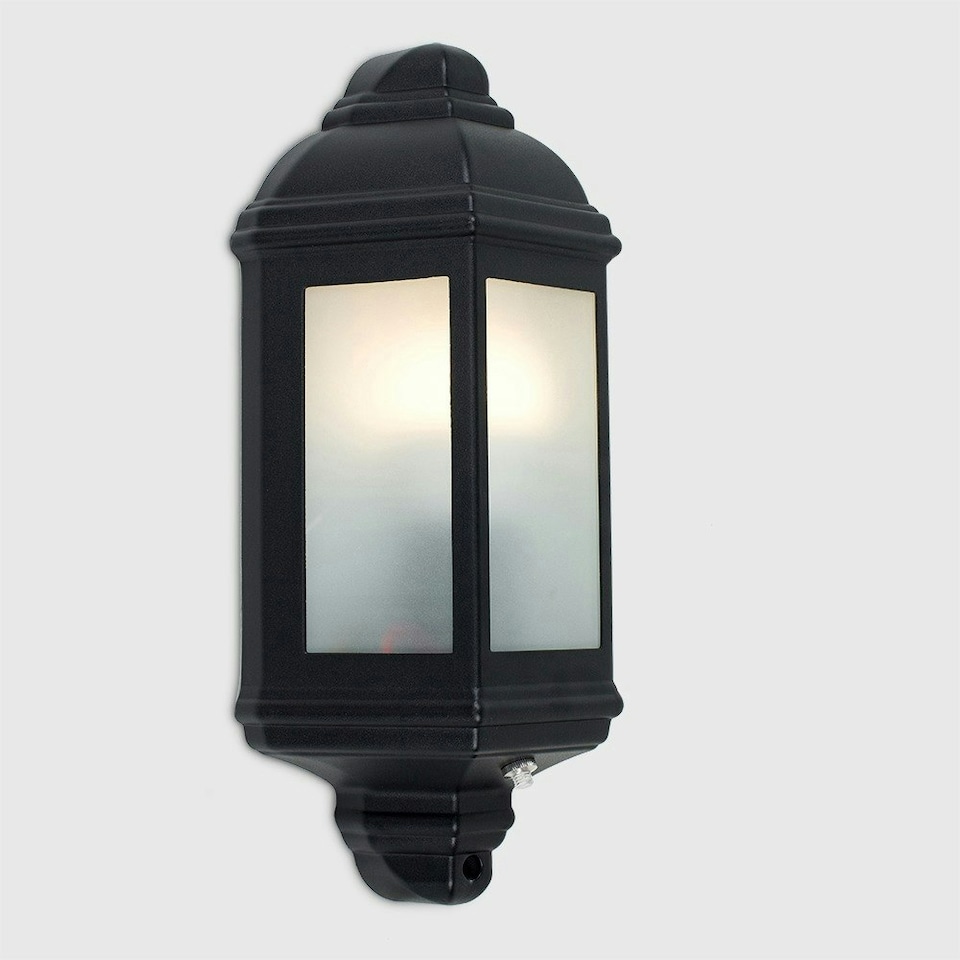 image 1 of ValueLights Black Aluminium IP44 Rated Outdoor Porch Wall Mounted Flush Sensor Lantern
