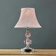 image 3 of ValueLights Pair Of Modern Polished Chrome Touch Table Lamps With Pink Pleated Shades