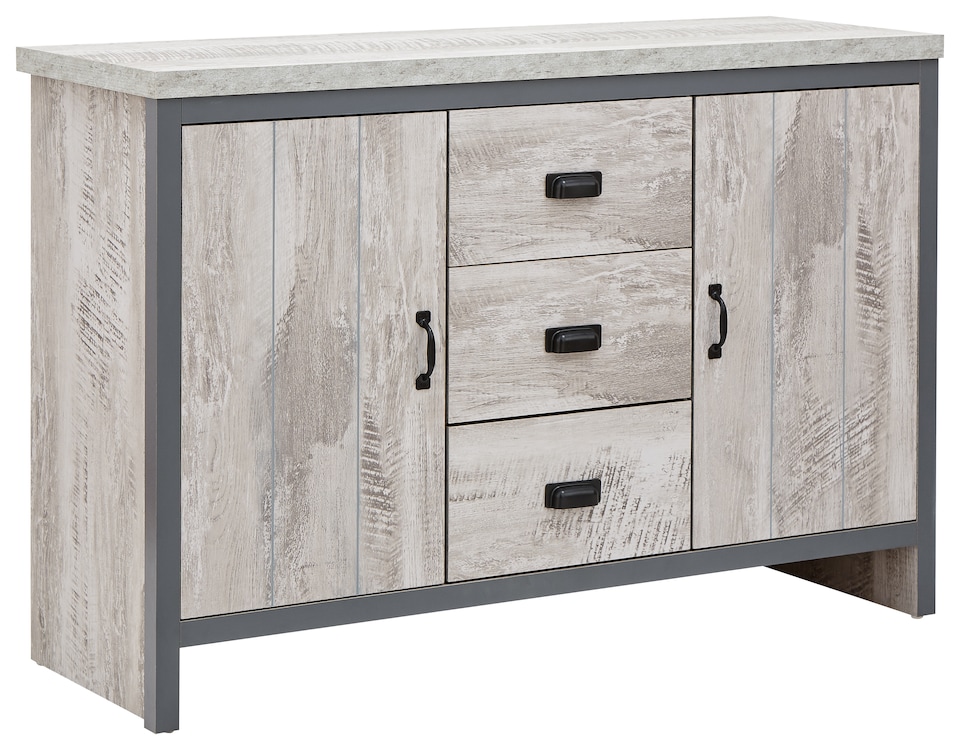 image 1 of Boston 2 Door 3 Drawer Sideboard | Grey | Grey