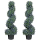image 1 of Artificial Lavender Topiary Tree with 315 Leaves and 315 Flowers, Set of 2