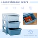image 4 of HOMCOM Kids Storage Units with Drawers Chest Dresser Tower | Blue | 37cm x 37cm x 56.5cm