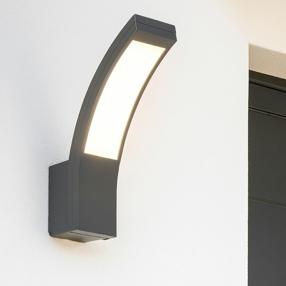image 1 of CGC PARIS Grey LED Curved Outdoor Wall Light Grey