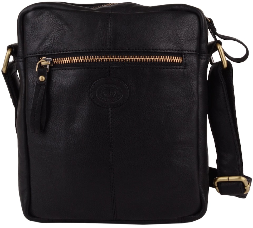 image 1 of London Leathergoods Mens / Womens Premium Soft Leather Handbag / Shoulder / Cross Body Bag | Black | Black