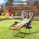 image 6 of Outsunny Zero Gravity Lounger Chair, Folding Reclining Patio Chair with Shade Cover, Padded Seat, Cup Holder, Soft Cushion and Headrest for Poolside, Camping, Coffee