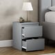image 2 of Vida Designs Denver 2 Drawer Bedside Chest Cabinet Table Nightstand, Grey