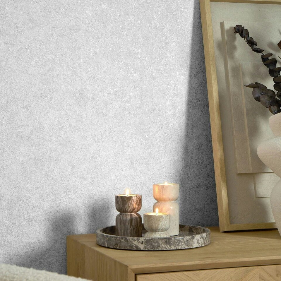 image 1 of Dolomite Metallic Wallpaper in Silver Silver