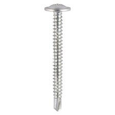 Timco - Baypole Screws - Wafer Flange - PH - Self-Drilling Point - Zinc (Size 4.8 x 90 - 200 Pieces)