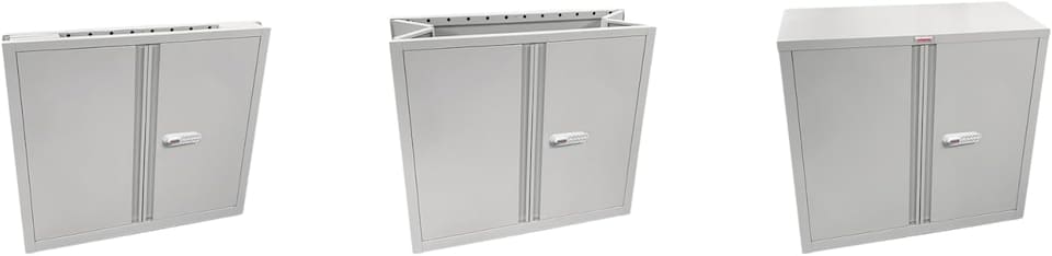 image 1 of Phoenix SCF Series SCF0891GGE 2 Door 1 Shelf Steel Storage Foldable Cupboard in Grey with Electronic Lock
