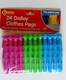 image 4 of Pack of 24 Coloured Plastic Dolly Pegs