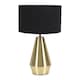 image 4 of ValueLights Jax Antique Brass Touch Table Lamp Black Shade