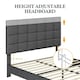 image 7 of Yaheetech 135 cm W x 190 cm L Upholstered Bed Frame Dark Grey