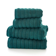 Ribbleton 100% Cotton Zerotwist Ribbed Towels – Hand, Bath & Sheet Sizes – Ultra Soft | Green | Dark Green | Bath towel