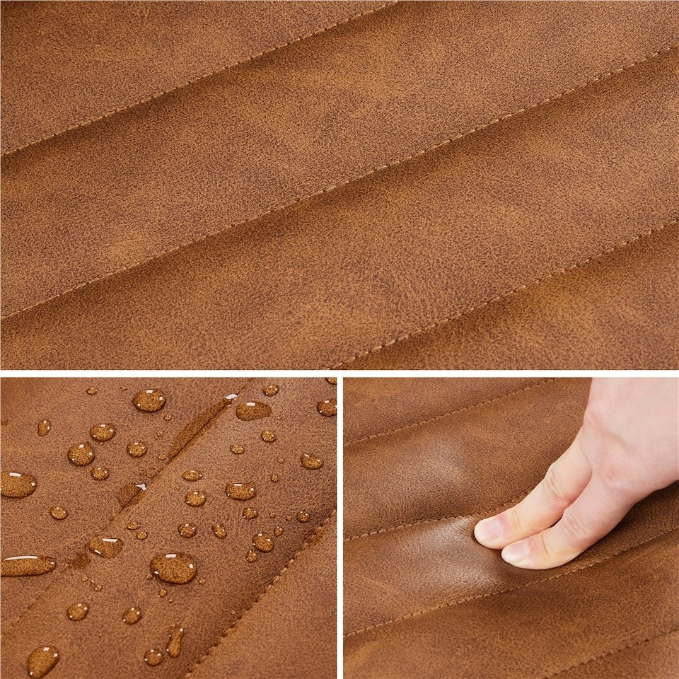 image 1 of Yaheetech PU Leather Low Back Armless Desk Chair Brown | Retro Brown