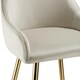 image 8 of Bar Stool Avane - with backrest, upholstered, velvet look - Set of 6 Cream | Gold