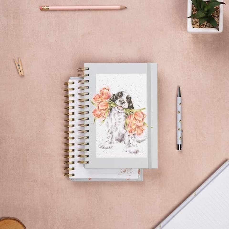 image 1 of Wrendale Designs Blooming with Love A5 Notebook Dusky Blue