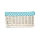 image 6 of Blue Spotty Lined Wicker Open Storage Basket Medium | Blue | Blue
