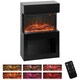 image 2 of HOMCOM Electric Fireplace with 3D Flame Effect, 6 Colours & 3 Brightness Levels, 1000W/2000W Black Electric Fire and Mantel Reach up to 30㎡ Space with Remote & Timer, 3 Sided View for Living Room | Black