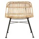 image 2 of Interiors by Premier Natural Rattan Chair with Black Metal Legs, Hand Woven Rattan Dining Chair, Outdoor Rattan Chair for Garden Brown