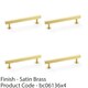 image 2 of 4 PACK - Straight Square Bar Pull Handle - Satin Brass 128mm Centres SOLID BRASS Drawer