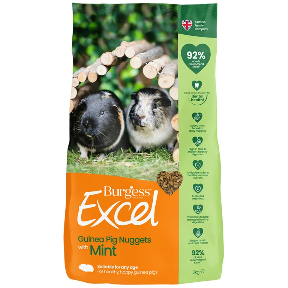 image 1 of Burgess Excel Adult Guinea Pig Nuggets With Mint - 3KG