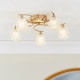 image 2 of Boyer 5 Light Semi Flush Multi Arm Ceiling Light Antique Brass, Glass, G9