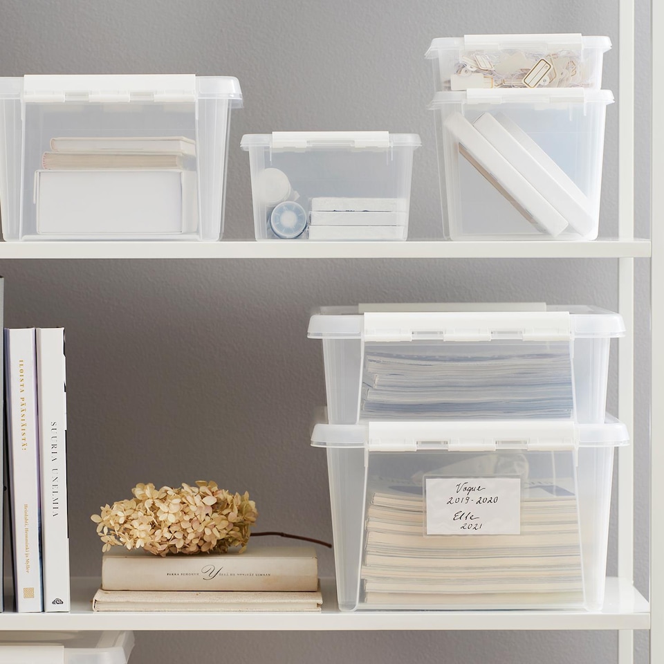 image 1 of SmartStore Different size Storage Box for Home with Clip Lid | Clear | 14L