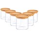 image 1 of Argon Tableware Glass Storage Jars - Cork Lid - 550ml - Modern Round Scandi Organisation Container Glass Jar - Set of 6