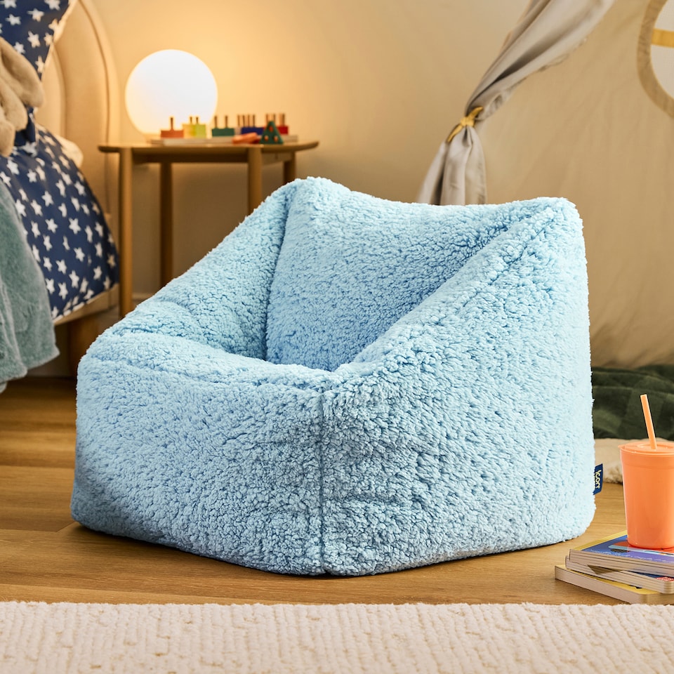 image 1 of icon Kids Teddy Bear Armchair Bean Bag Blue Childrens Bean Bags Set of 2